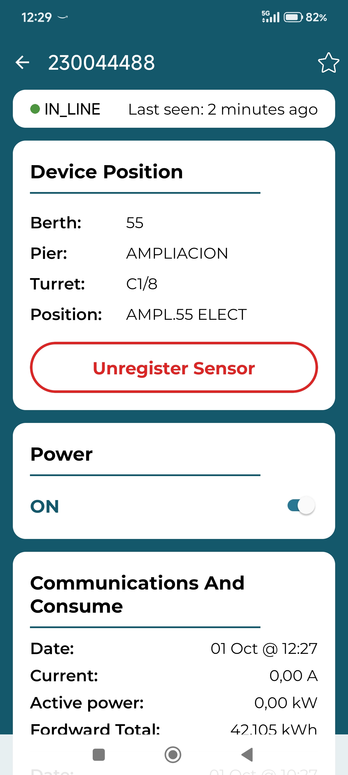 Estado Sensor